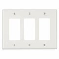 Gorgeousglow 6.75 x 0.25 x 4.88 in. 3-Gang Decora Wallplate, White GO3546943